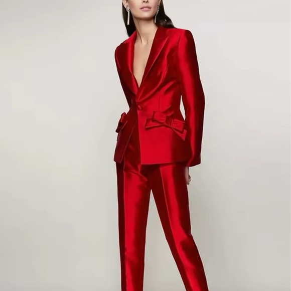 NEW WOMEN’S TWO-PIECE BOW BLAZER SUIT SET - Picture 1 of 4